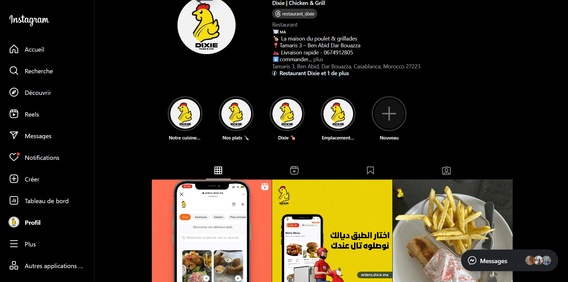 Gestion des Réseaux Sociaux du restaurant Dixie