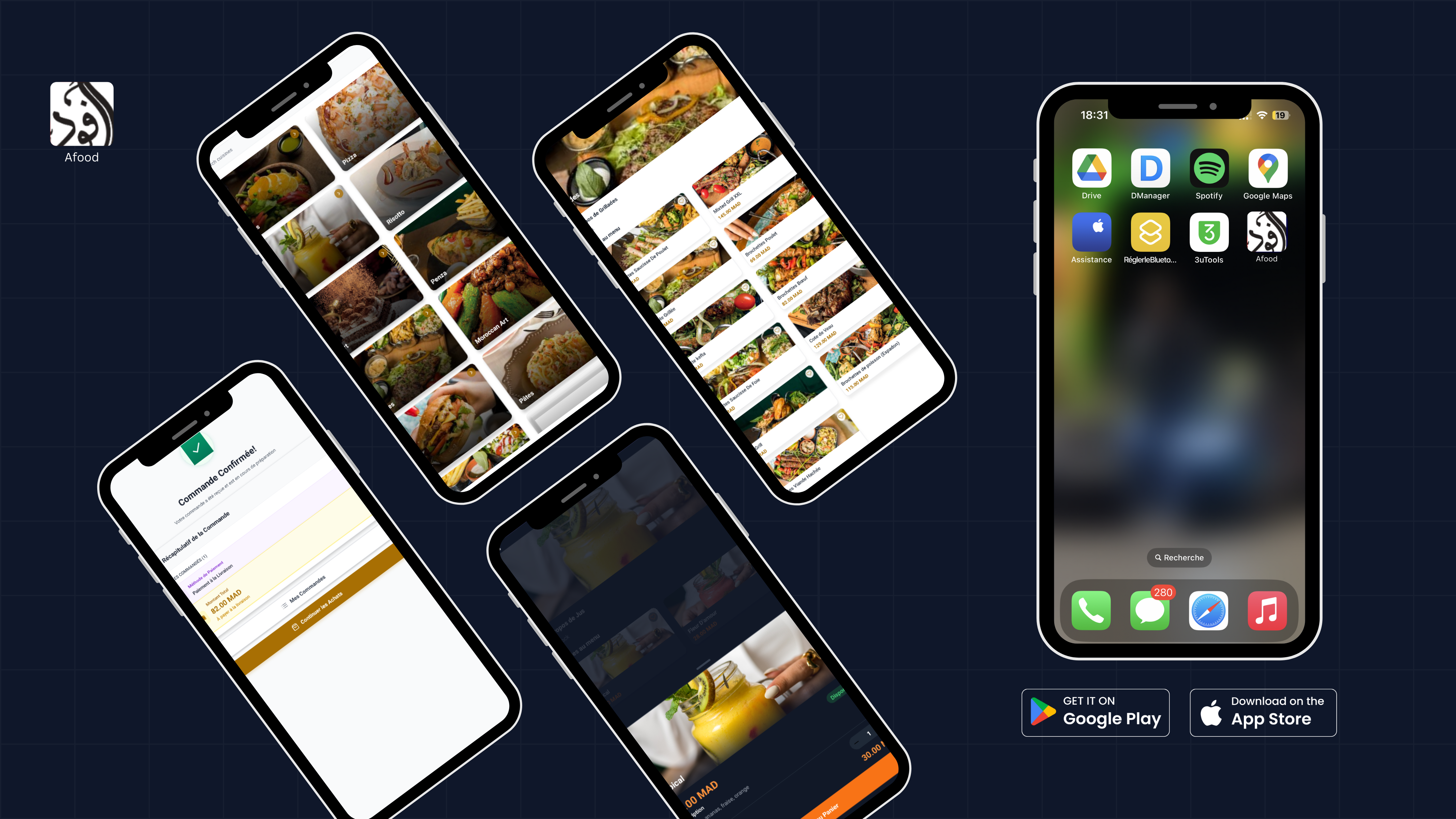 Application Mobile de Commande (iOS & Android) - Restaurant Afood