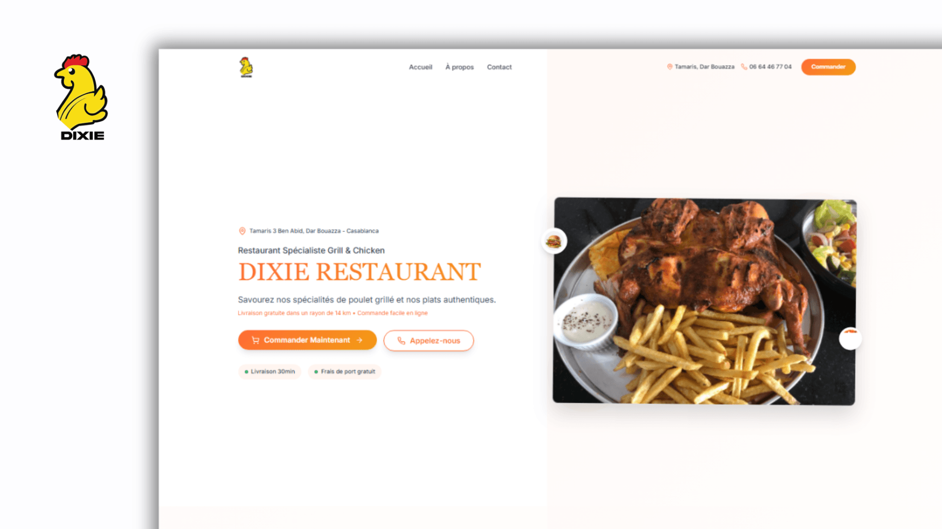 Site Web Vitrine - Restaurant Dixie