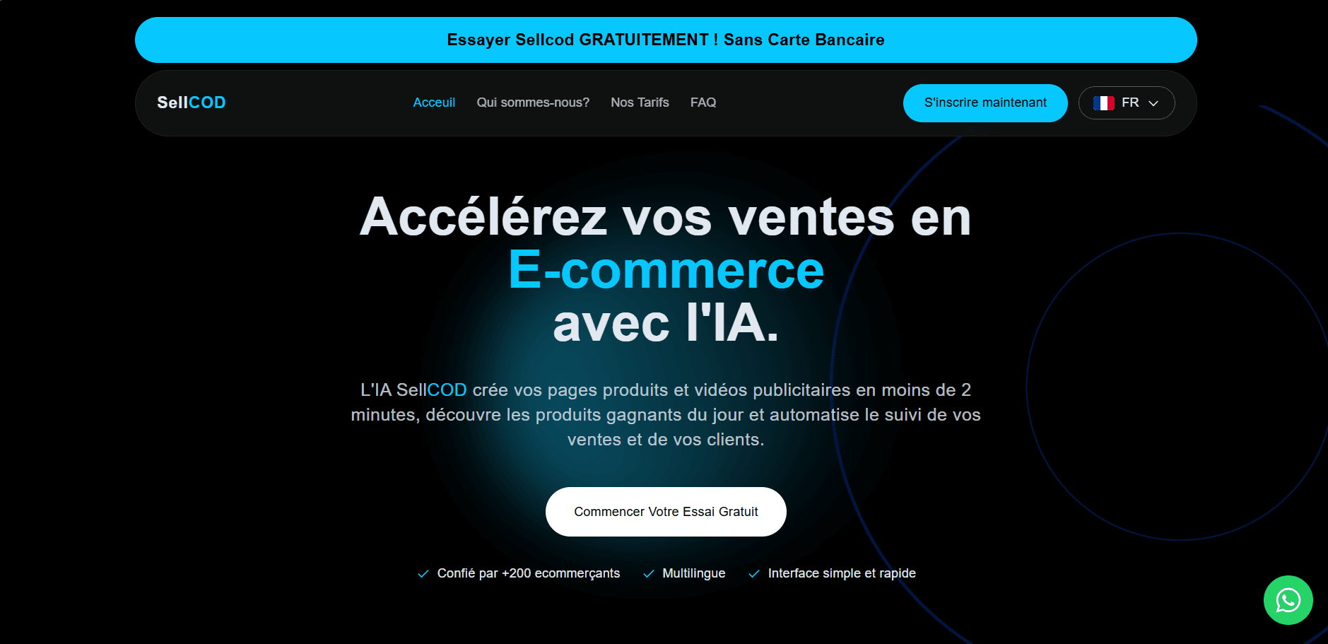 Sellcod.ai - Site Web Vitrine SaaS & IA