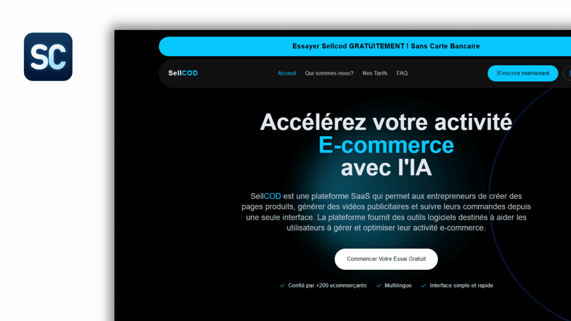 Sellcod.ai - Site Web Vitrine SaaS & IA