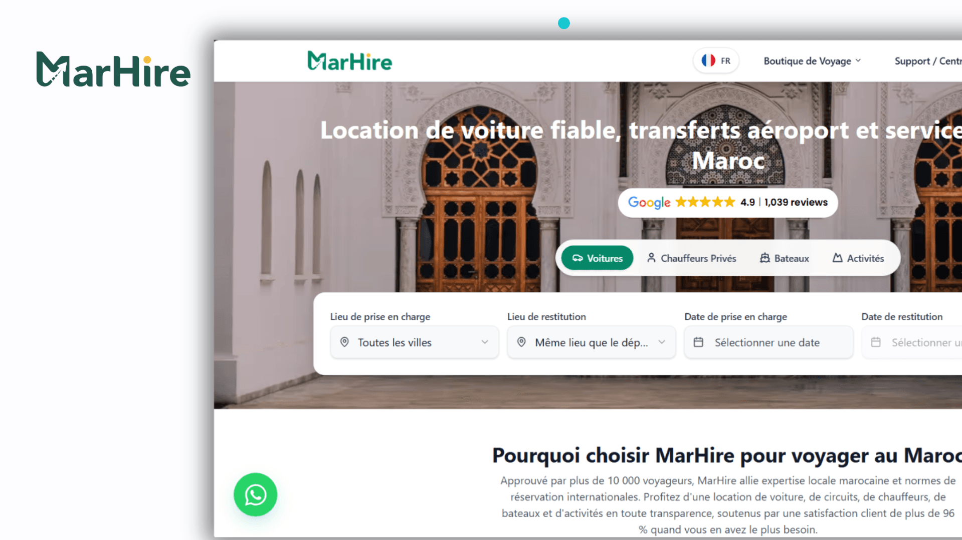 Plateforme de réservation multi-services - MarHire