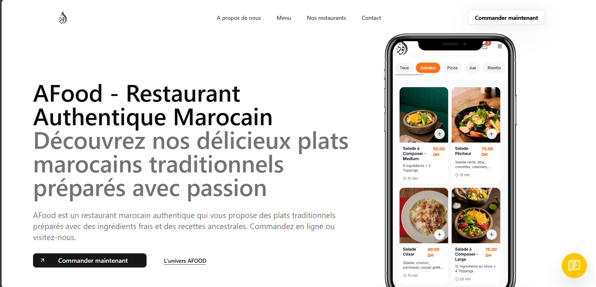 Restaurant Afood - Site Web Vitrine Moderne 